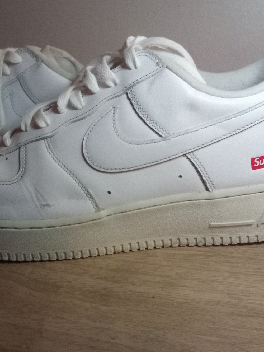 Nike x Supreme White Leather Low-Top Sneaker (Men)